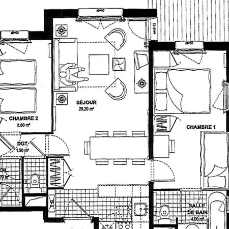 Arc 1950 2bdrm 6/8 Guests Ski-in/out Pool+jacuzzi דירה
